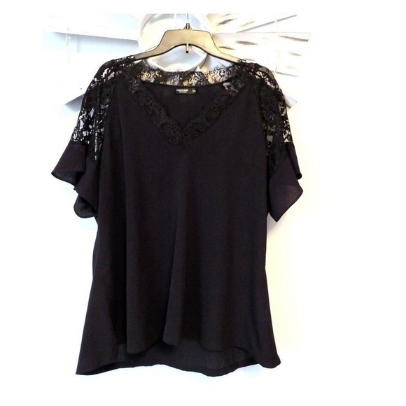 (2) 2X Black Blouses by Shein Curve Pullover W/ Ruffle Sleeve Great Condition - Picture 7 of 16